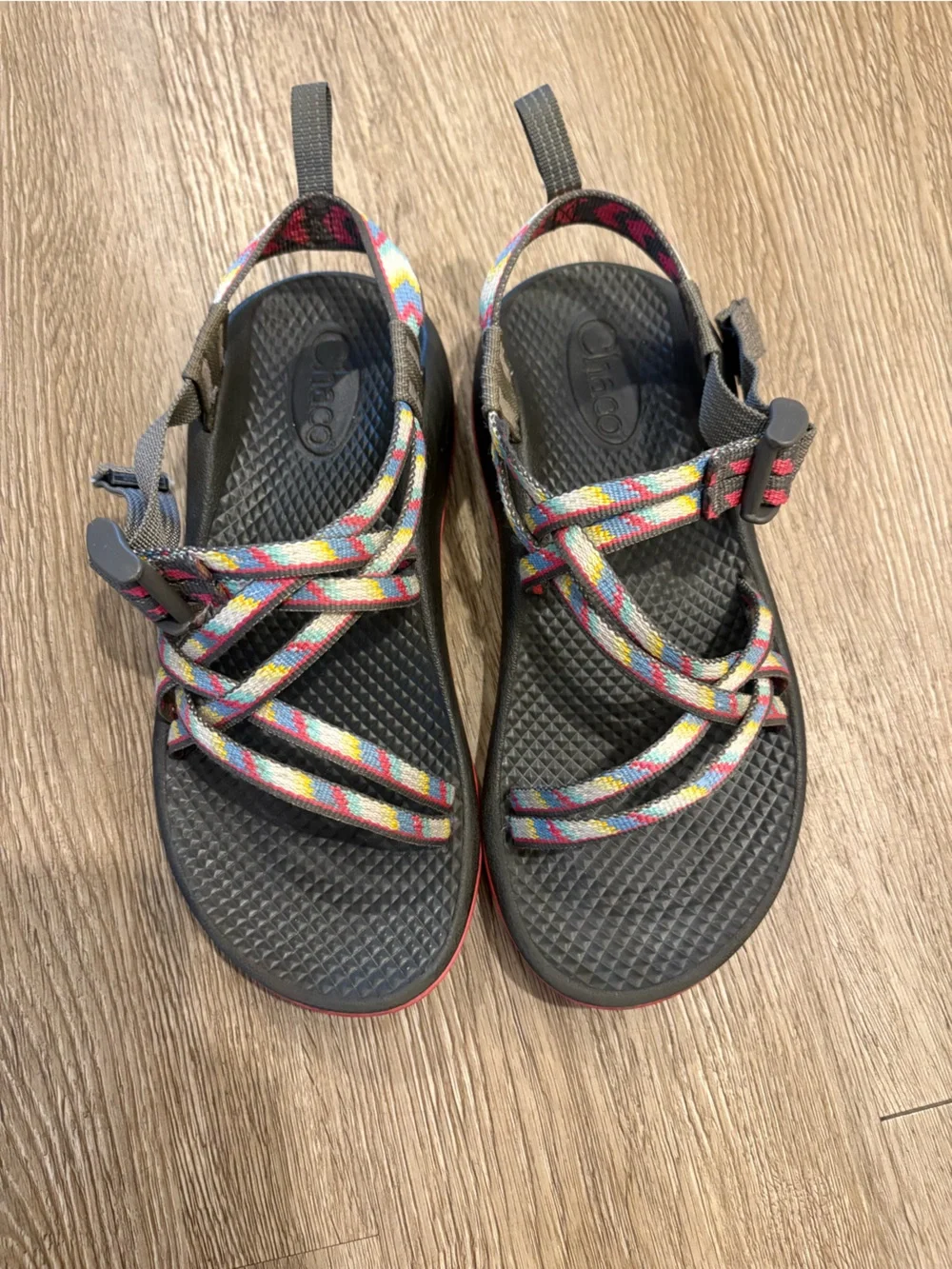 Chaco Kids' Multicolor Strap Active Sandals - Gray Base youth size 3